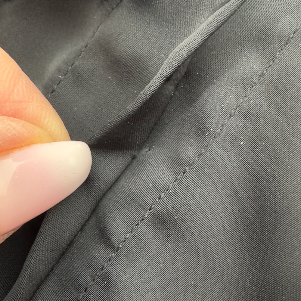 Silky black hidden button up flowy mandarin collar blouse Prologue sz Large - Picture 10 of 11